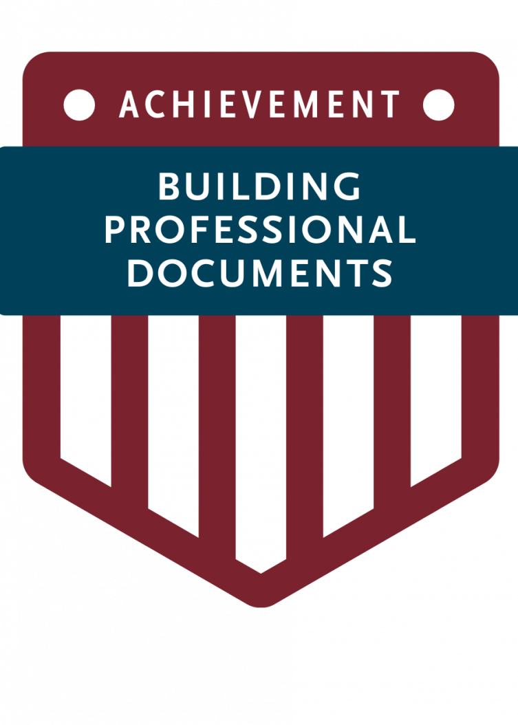 Building Professional Documents badge