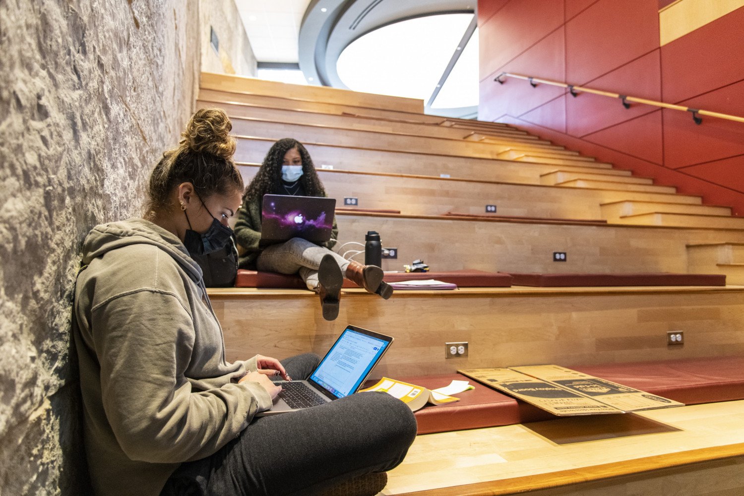 The stepped theatre in the Science Center is another favorite study spot.