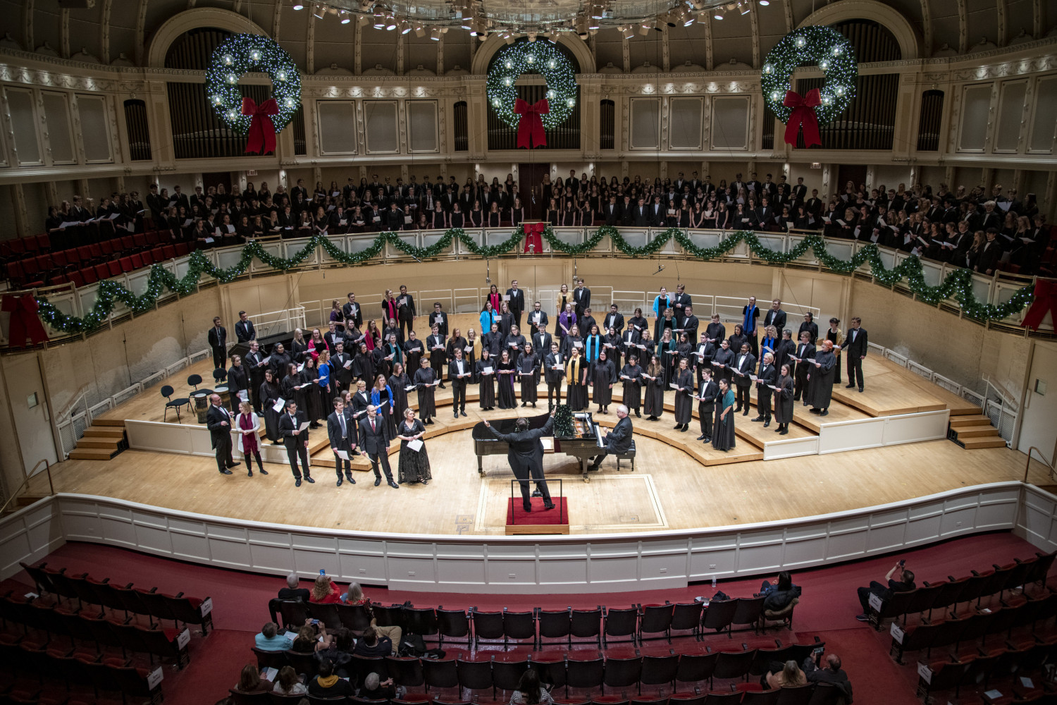 The Carthage Choir performs in the Chicago Symphony Hall.