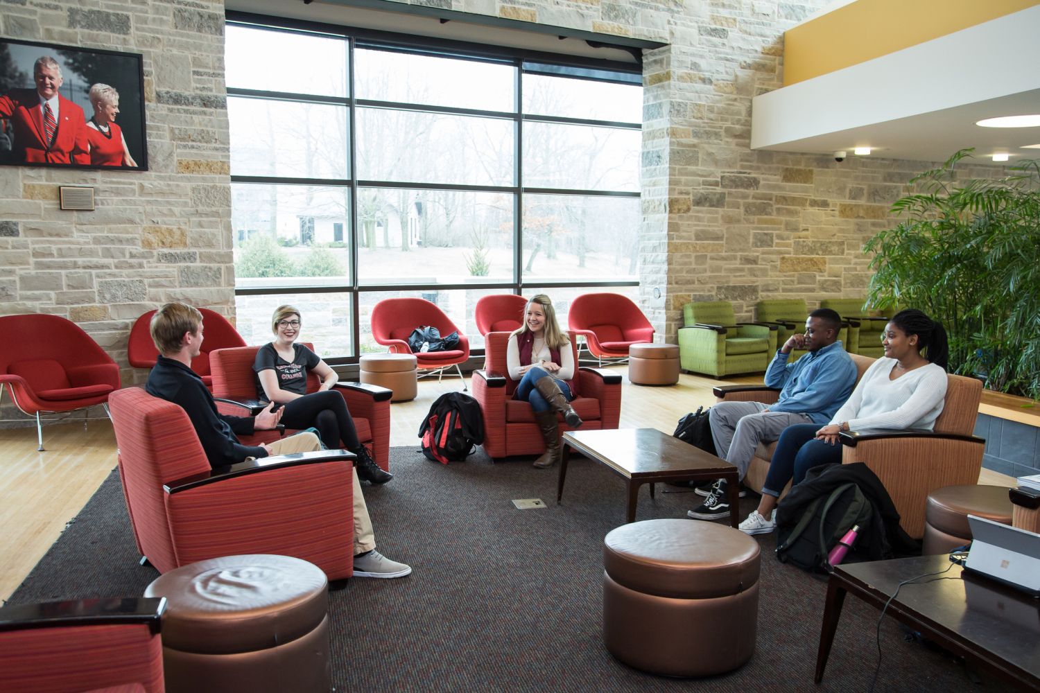 The Campbell Student Union features a comfortable campus living room, plenty of space to eat, mee...