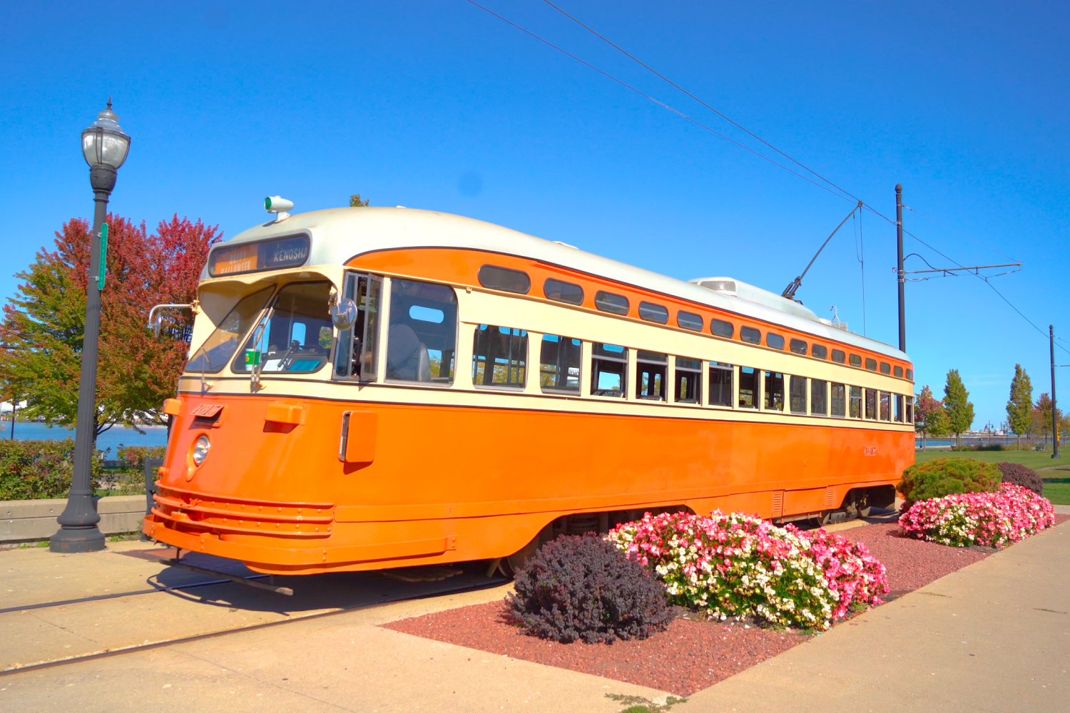 Ride the streetcar in downtown Kenosha and enjoy a scenic tour of the Lake Michigan shoreline, Ha...