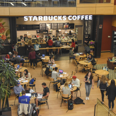 Carthage?s Starbucks in located in the A. W. Clausen Center for World Business.