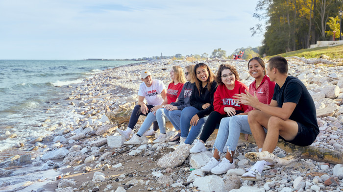 Carthage students enjoy the lakefront.