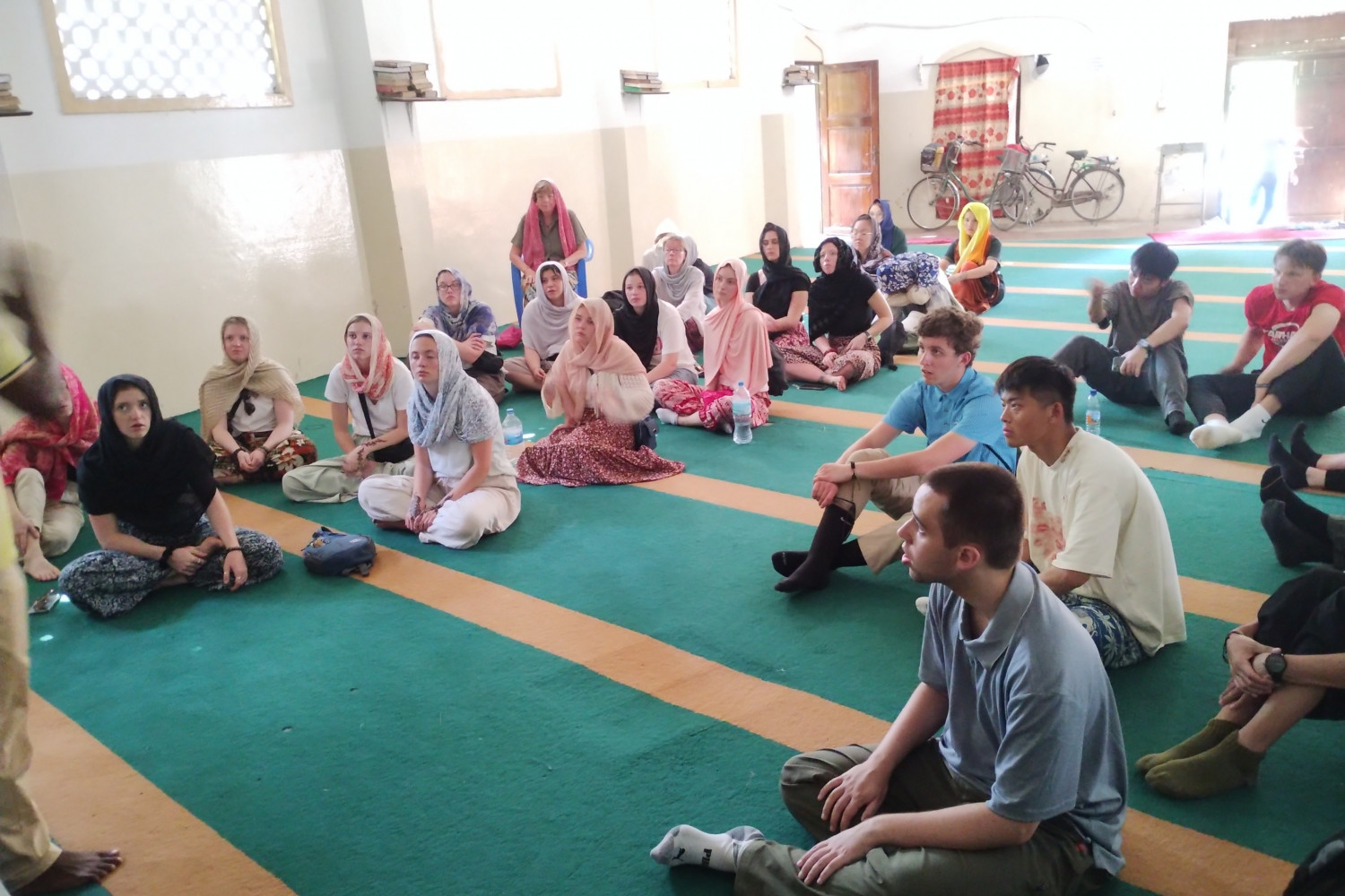 Students holding a conversation with Muslim community leaders in Zanzibar, Tanzania.