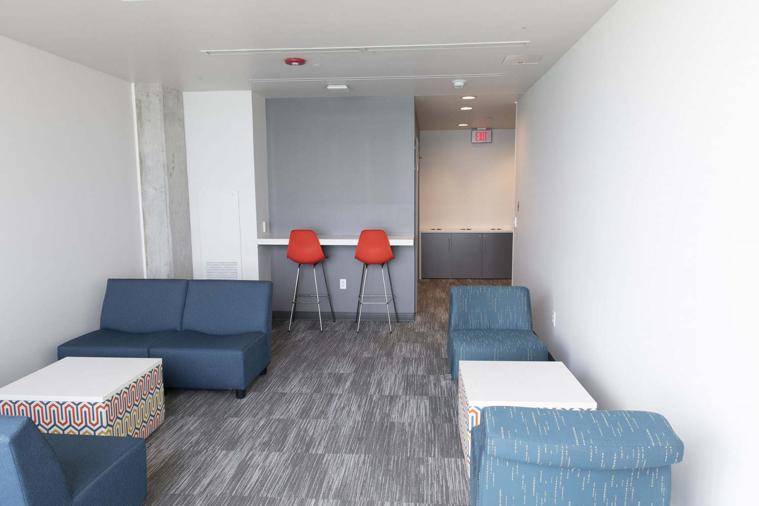 The Tower Residence Hall lounge.