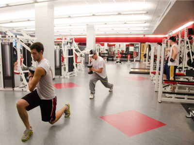 Students working out in the Semler Fitness Center.