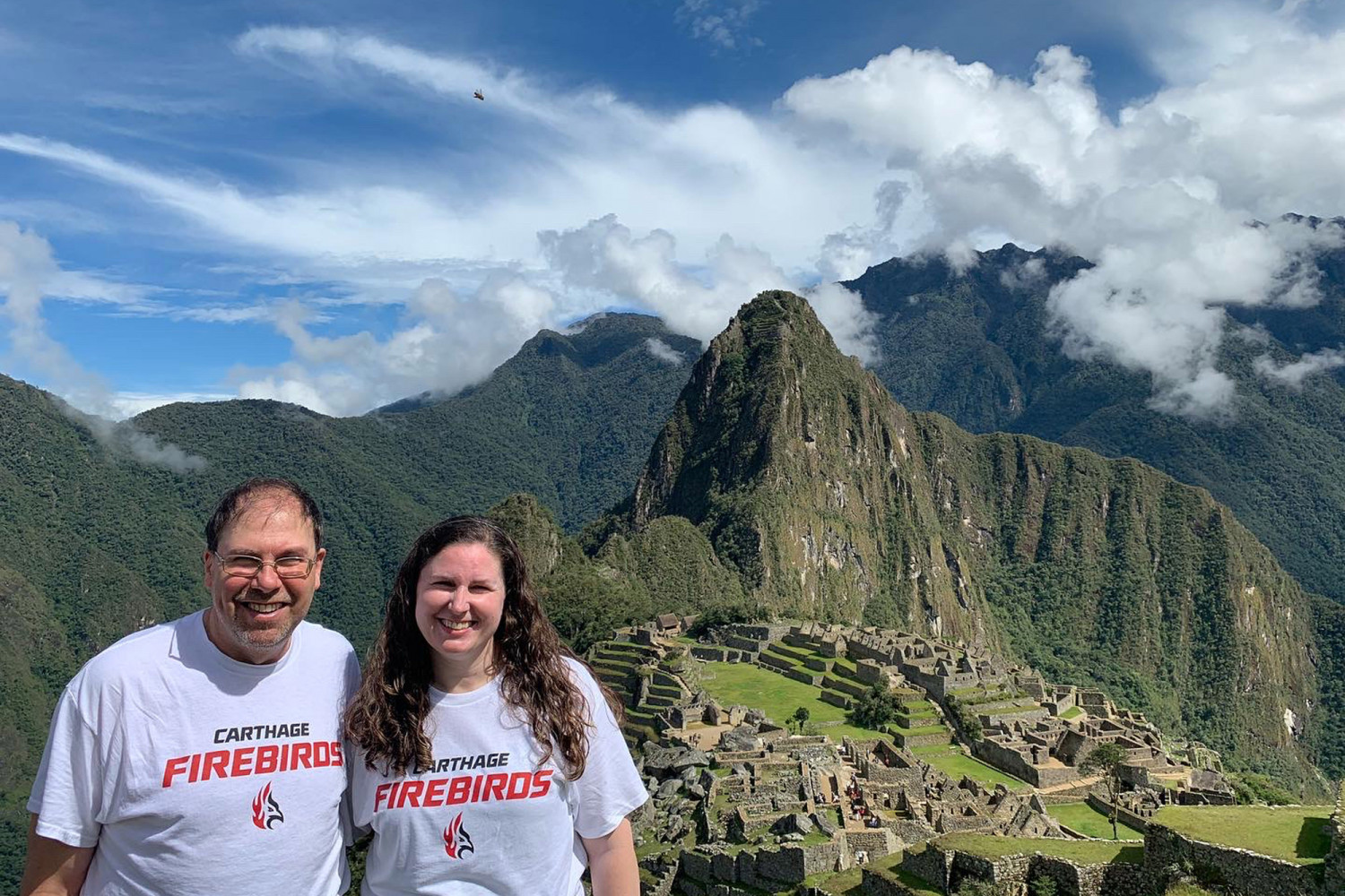 Profs. Jeff Roberg (political science) and Maribel Morales (modern languages) in Peru on a J-Term...