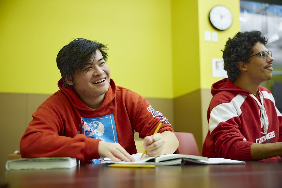 Carthage students in a classroom.