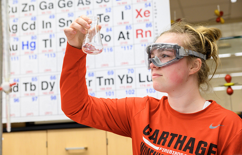 Student with beaker