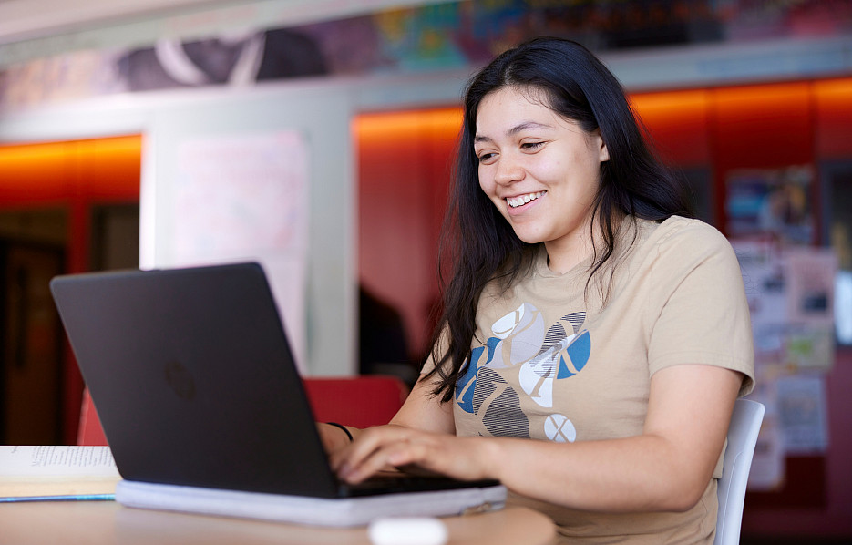 student with laptop