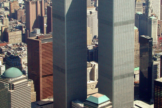 Arial view of WTC in March of 2001