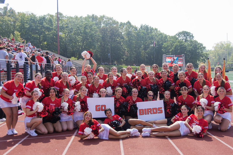 The Carthage Spirit Team at the Homecoming football game.