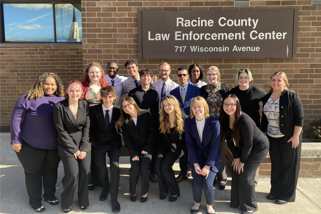 Carthage Mock Trial team at the Racine County Law Enforcement Center for the 3rd Annual Dairyland...