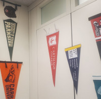 Carthage pennant hanging in Representative Bryan Steil's conference room.
