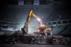 Demolition of the Bradley Center in Milwaukee.