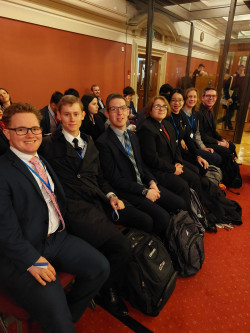 Model United Nations students at the London International Model United Nations conference opening...