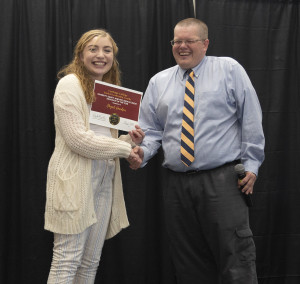 Abigail Davidson receives the Diversity, Equity, and Inclusion Student Advocate of the Year Award...