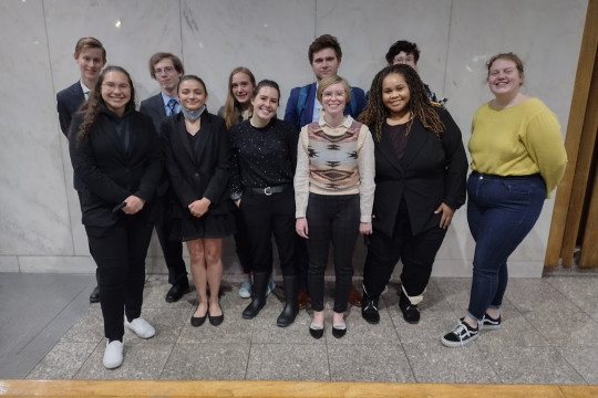 A photo of the 2021-22 Carthage Mock Trial Team.
