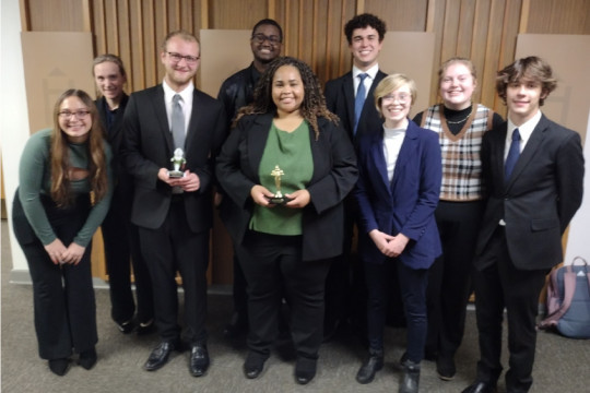 The Mock Trial team competes in the invitational tournament at Northern Illinois University.