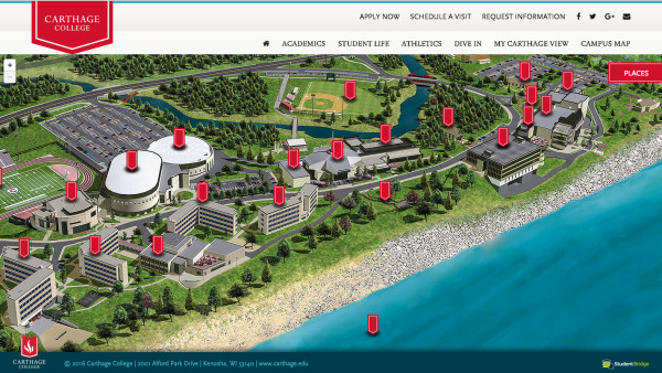 A screenshot of Carthage's new interactive map.