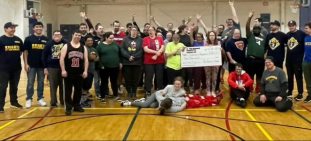 The Knights of Columbus Carthage Round Table donated $2,000 to the Kenosha Special Olympics Baske...