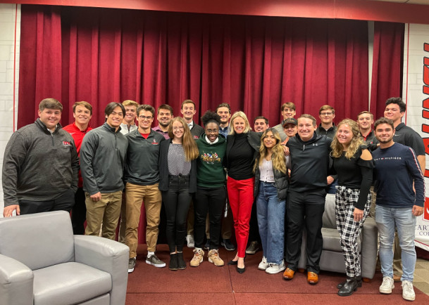 The Front Office students with Molly Fletcher, president of client representation for sports and ...