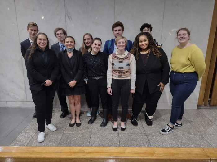 A photo of the 2021-22 Carthage Mock Trial Team.