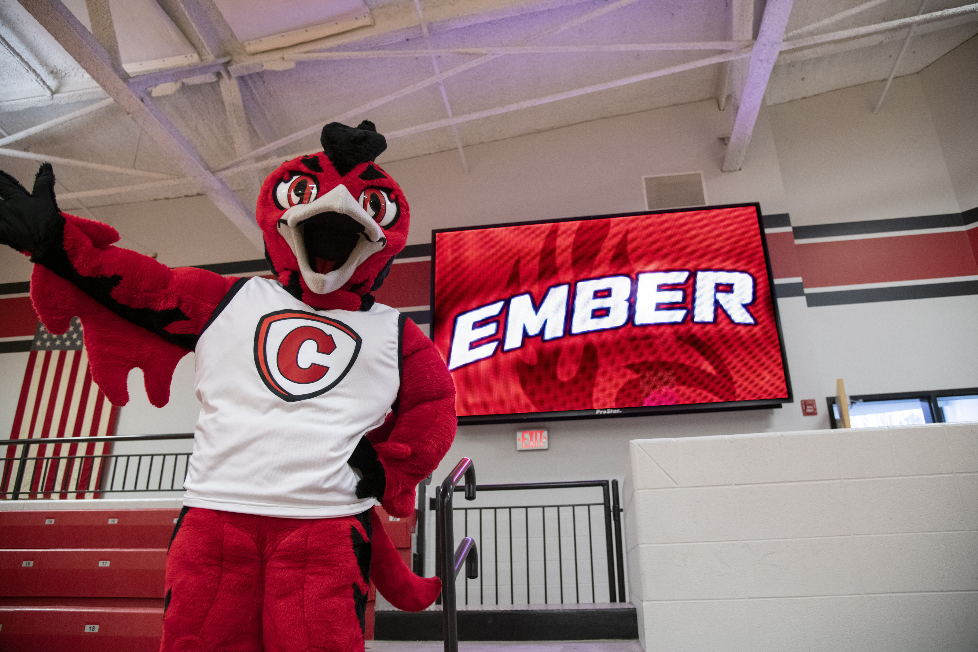 Ember is the College's new mascot.