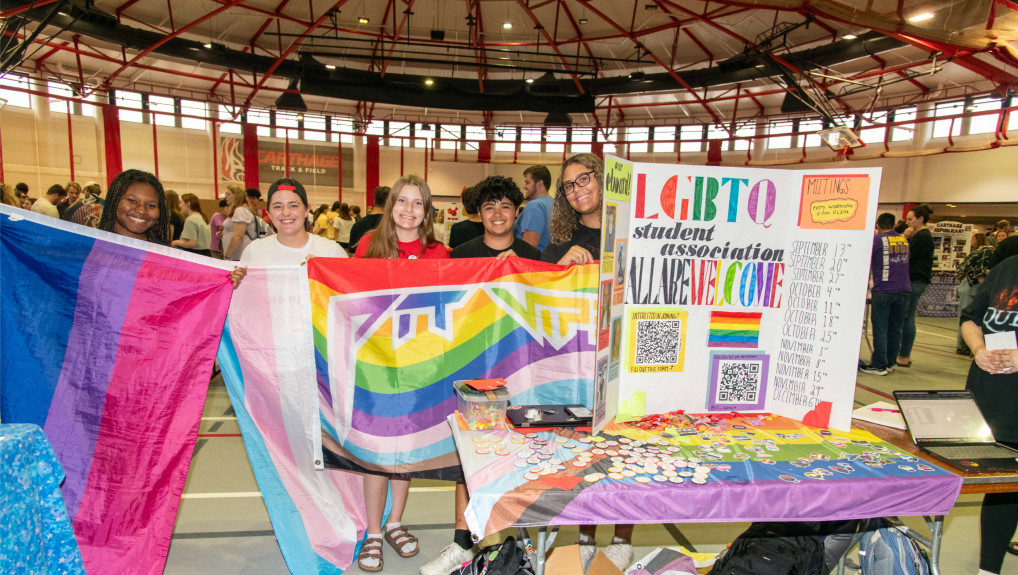 LGBTQ Student Association members at the org fair.