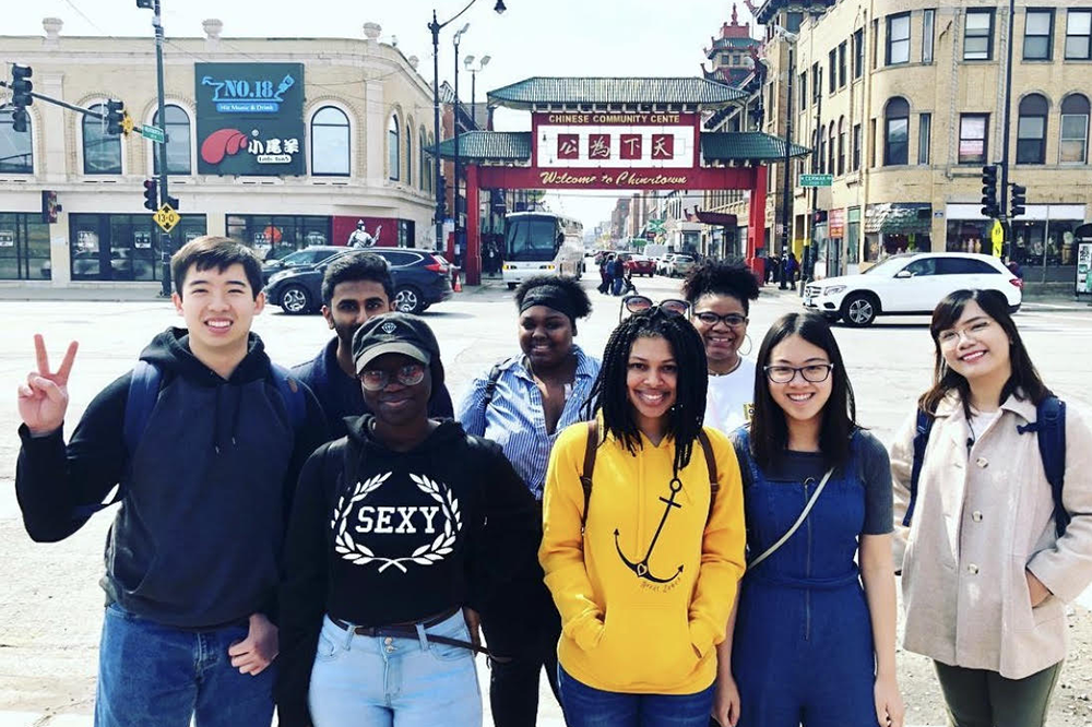 Many faculty take advantage of the proximity to Milwaukee and Chicago; here, students visit Chica...