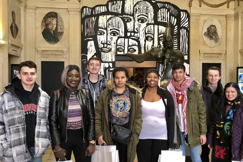 Students visit the DuSable Museum of African American History during a J-Term class field trip.