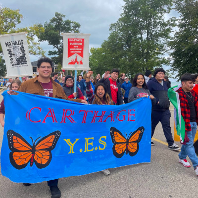 Youth Empowered in the Struggle march in the Homecoming Parade.
