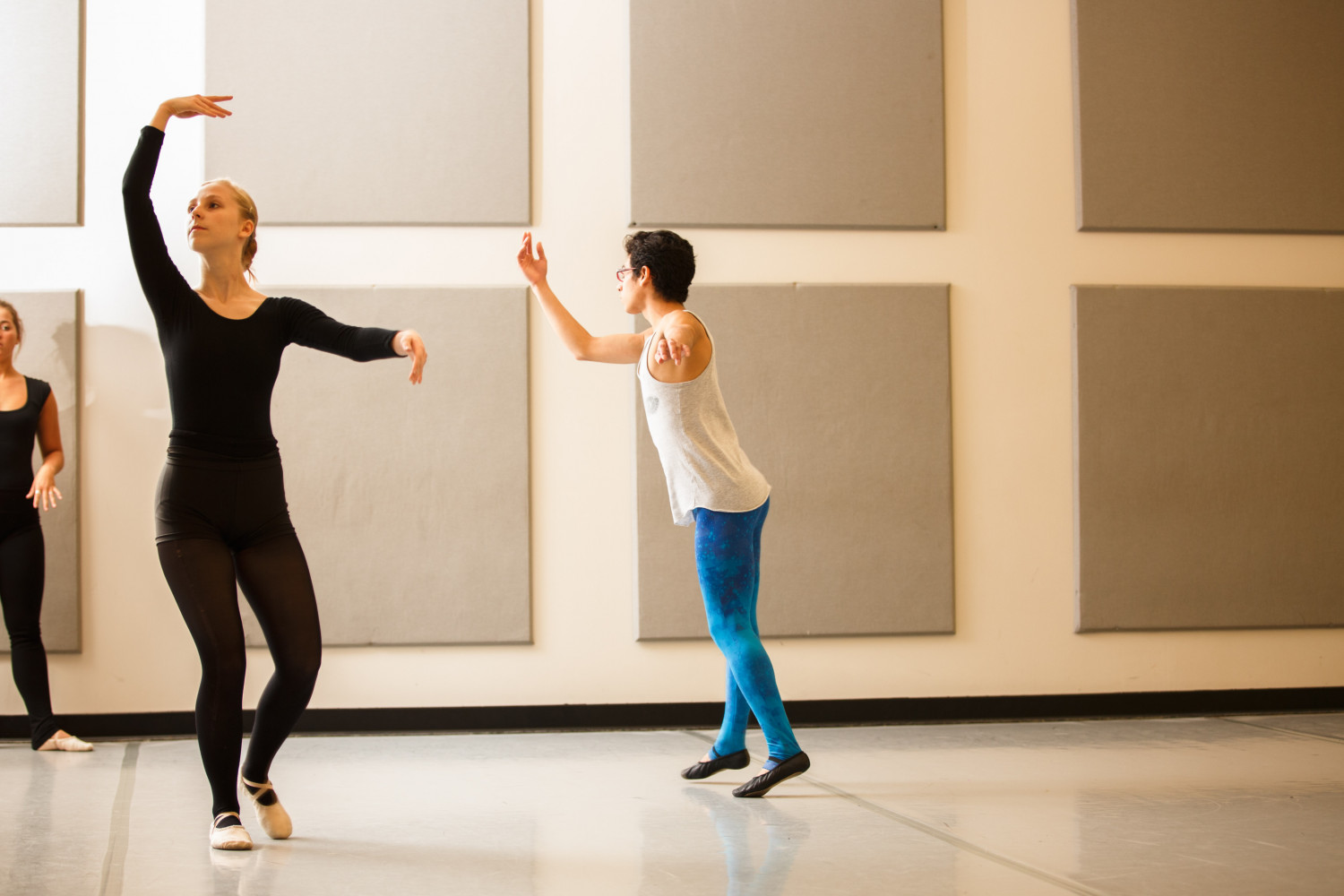 Students performing in the Dance Studio.