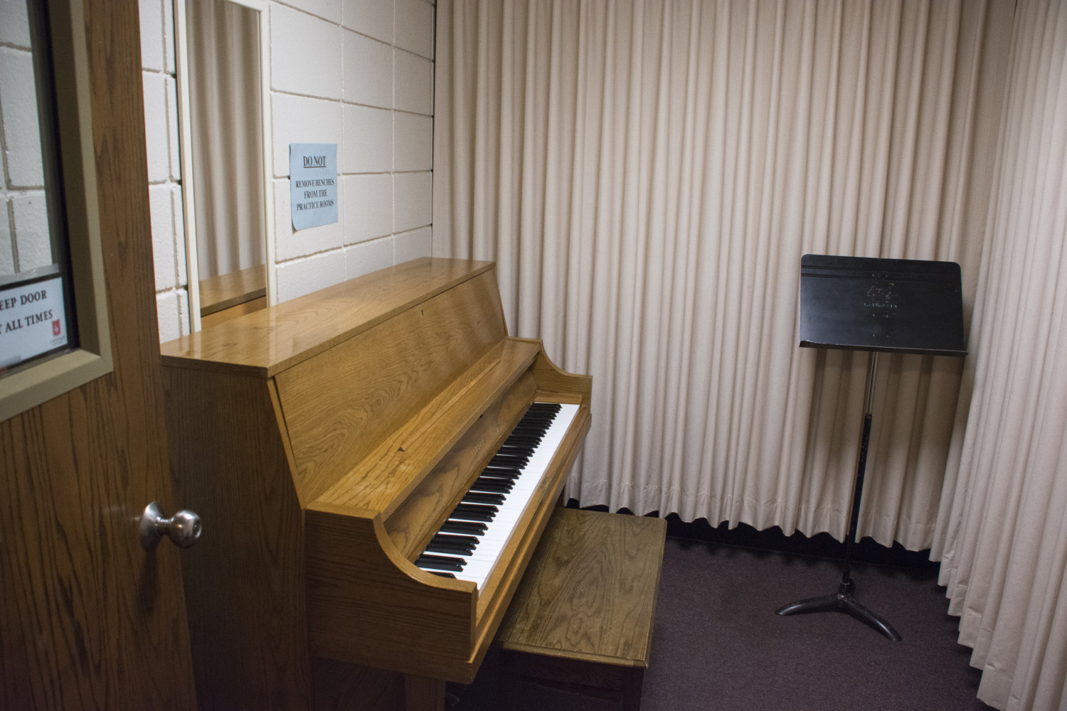 One of the Practice Rooms in the H. F. Johnson Center for the Arts.