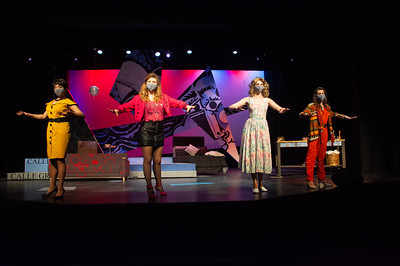 Natalie Lall, Zoe Gatz, Elizabeth Henry, and Anna Brown in Carthage College's production of Women...