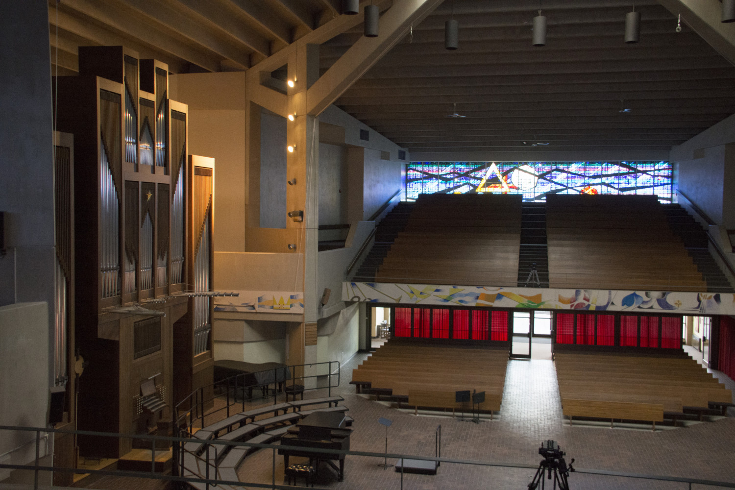 A.F. Siebert Chapel is located in the center of campus, it is the primary space in which the Cart...