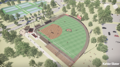 A rendition of the new softball field
