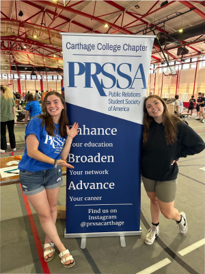 PRSSA board members and public relations majors Nina Werger '24 and Shannon Laukaitis '25.