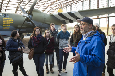 History professor Eric Pullin led students on a J-Term study tour to Europe in January 2016 to st...