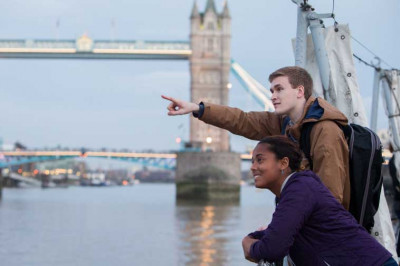 Students in London during the 2016 J-Term Europe study tour.
