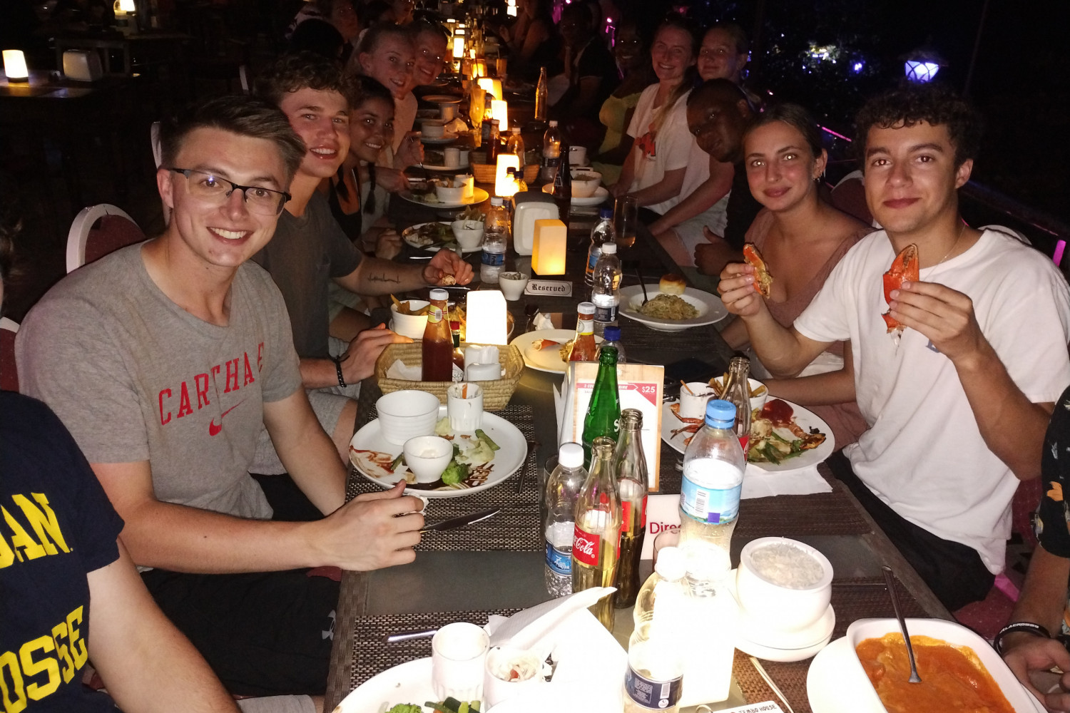 Carthage students on the study tour in Tanzania.