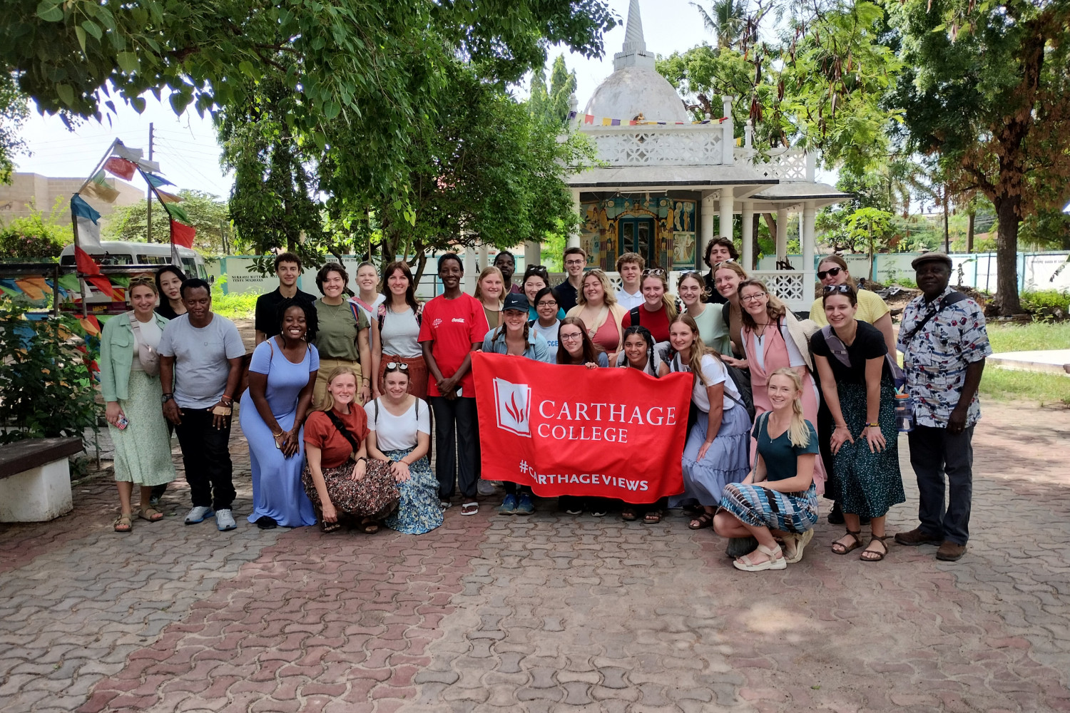 Carthage students on the study tour in Tanzania.