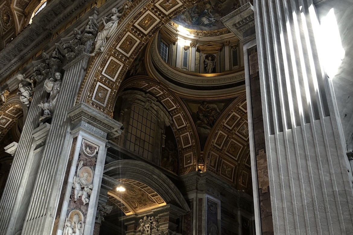 Inside of St. Peter Basilica in Vatican City.
