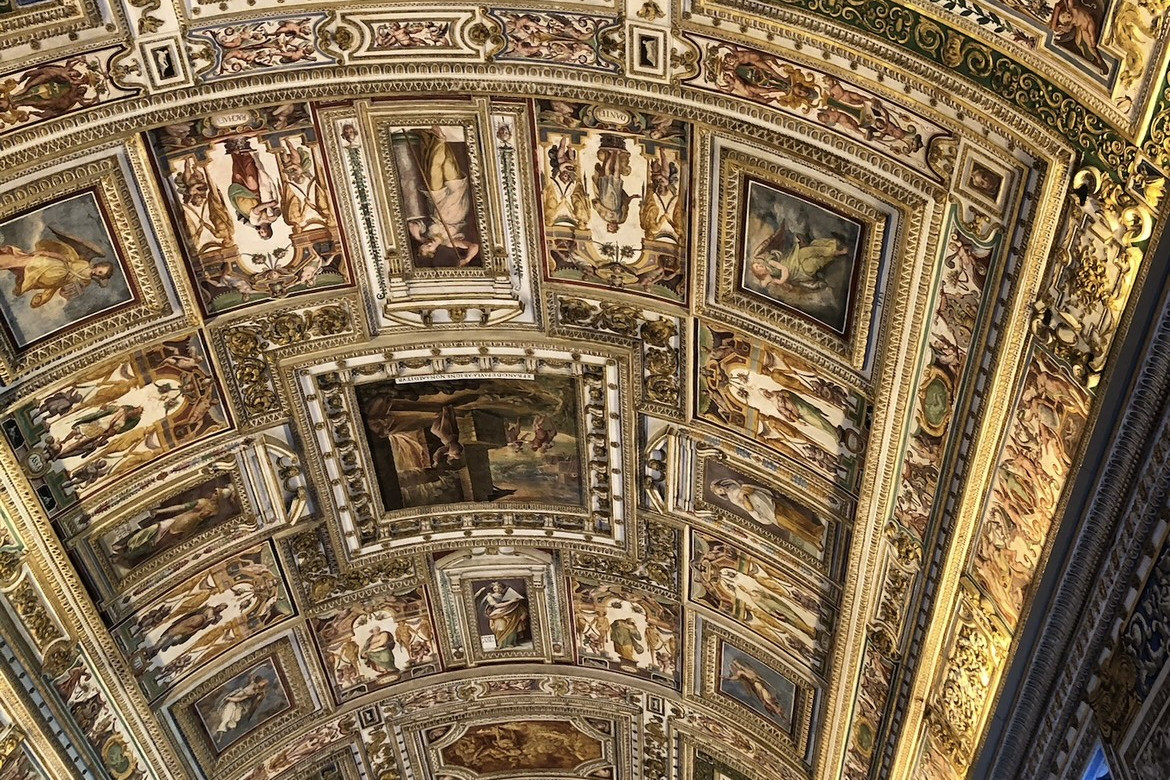 The Vatican Museum ceiling.