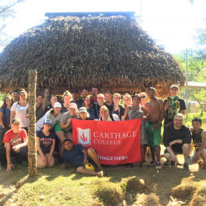 A group photo of a J-Term study tour to Costa Rica.