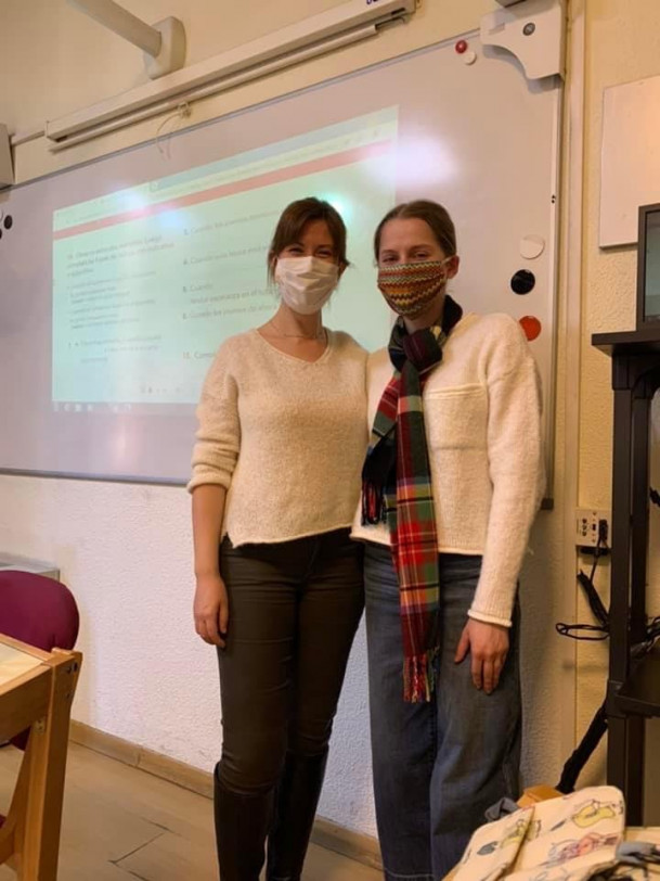 Student Jillian Arbeiter with TANDEM professor Maria Jesus
