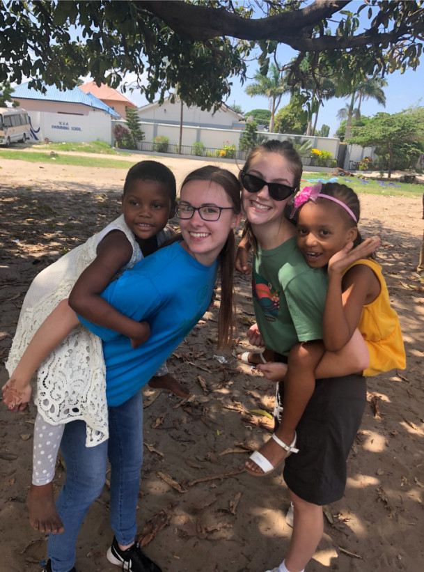 Students visited an orphanage in Tanzania.