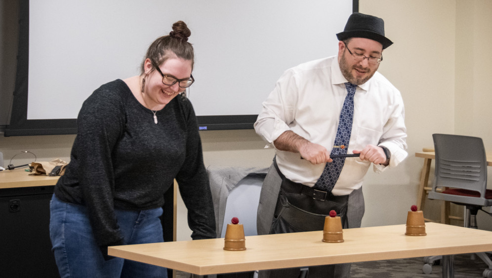 Guest magicians assisted Professor Anthony Barnhart with the Cognitive Science of Magic course du...