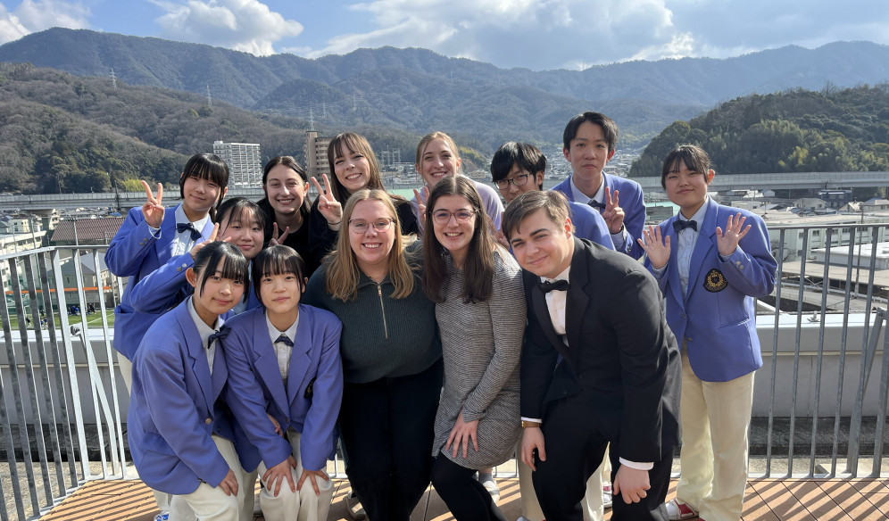 Students from the Carthage Wind Orchestra spent time with high school musicians in Hiroshima, Jap...