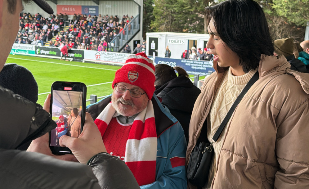 Carthage students interviewed fans of European football during the Sports Journalism study tour i...